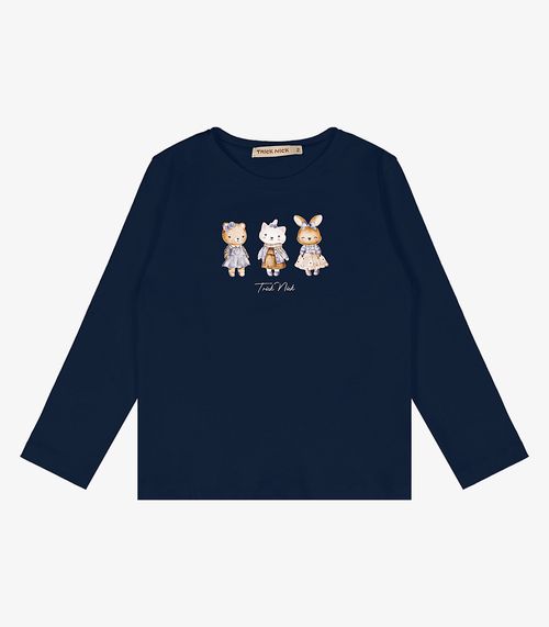 Blusa Infantil Manga Longa Trick Nick Azul