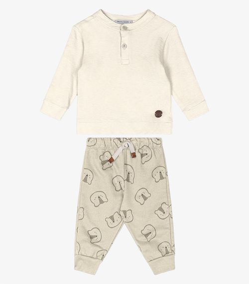 Conjunto Infantil Blusão Com Calça Trick Nick Bege