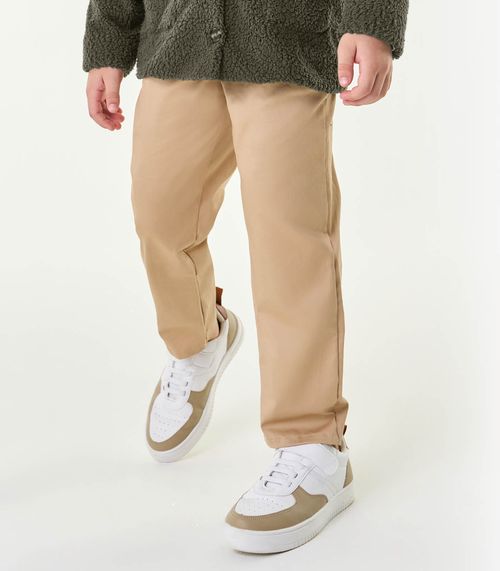 Calça Infantil Masculina Em Sarja Twill Trick Nick Marrom