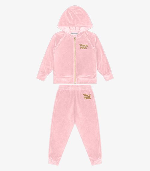 Conjunto Infantil Feminino em Plush Trick Nick Rosa