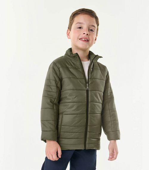 Jaqueta Puffer Infantil em Microfibra Trick Nick Verde