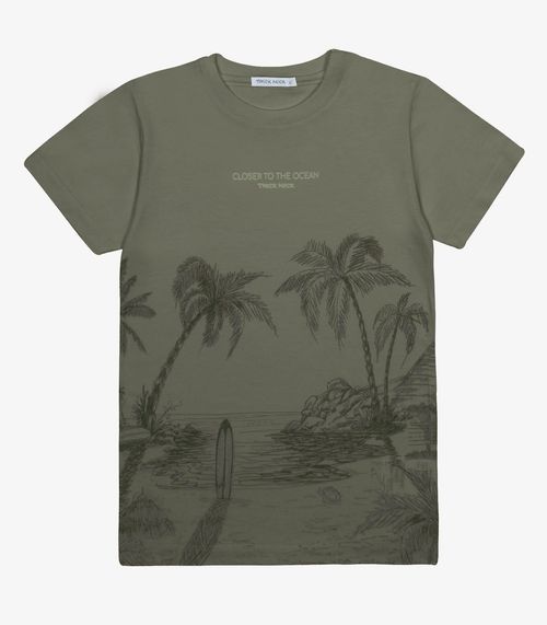 Camiseta Infantil Meia Malha Trick Nick Verde