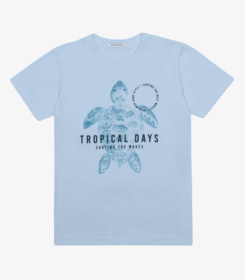 Camiseta Infantil Menino Meia Malha Trick Nick Azul