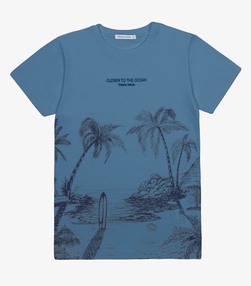 Camiseta Infantil Meia Malha Trick Nick Azul