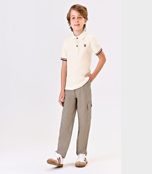 Calça Infantil Masculina Sarja Trick Nick Bege