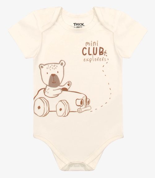 Body Infantil Cotton Trick Nick Bege