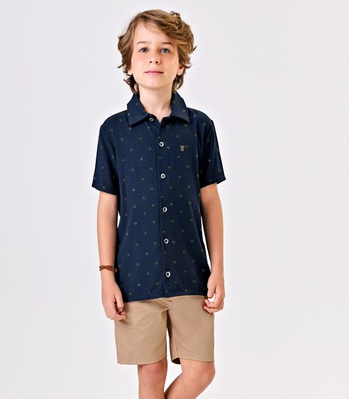 Conjunto Infantil Camisa Com Bermuda Trick Nick Azul