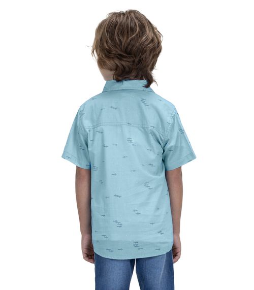 Camisa Infantil Masculina Estampada Trick Nick Azul