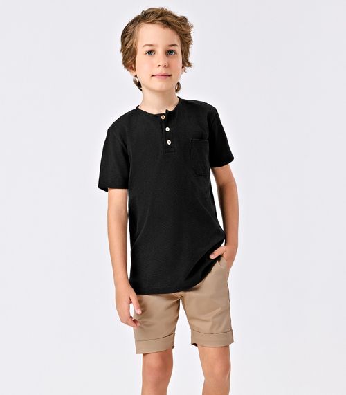 Conjunto Infantil Camiseta Com Bermuda Trick Nick Preto