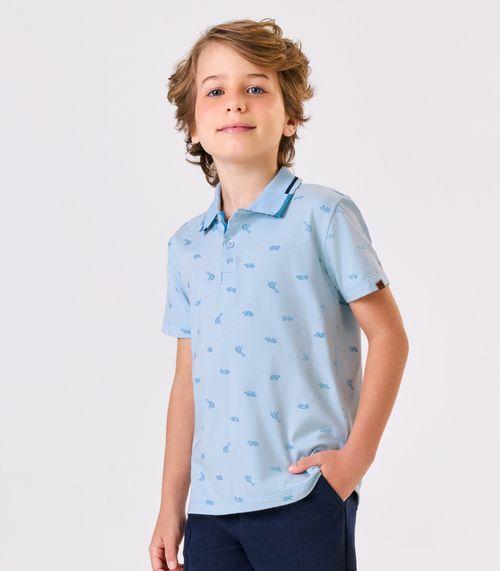 Polo Menino Cotton Trick Nick Azul