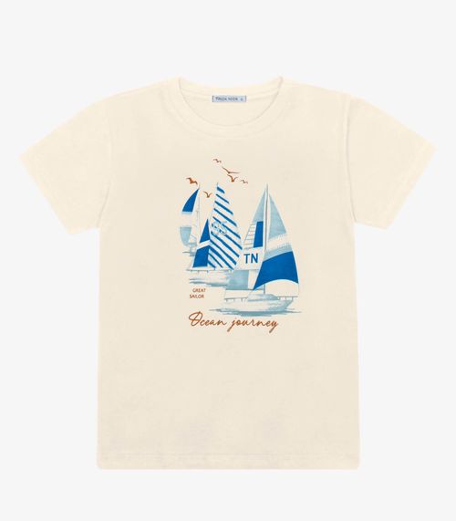 Camiseta Menino Cotton Trick Nick Bege