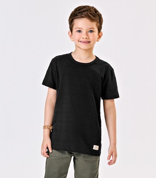 Camiseta Infantil Masculina  Meia Malha Trick Nick Preto