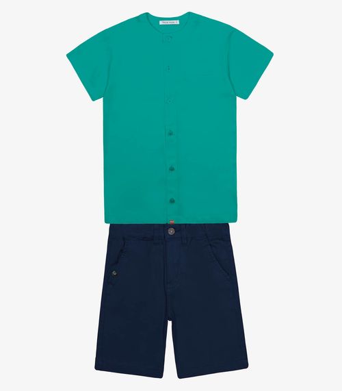 Conjunto Menino Camisa Com Bermuda Trick Nick Verde