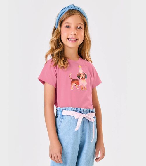Blusa Infantil Cotton Com Estampa Trick Nick Rosa