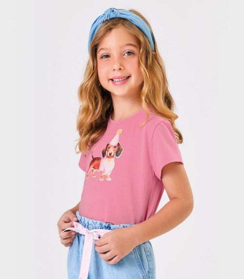 Blusa Infantil Cotton Com Estampa Trick Nick Rosa