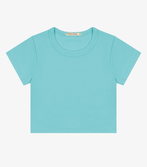 Blusa Cropped Infantil Ribana Canelada Trick Nick Verde