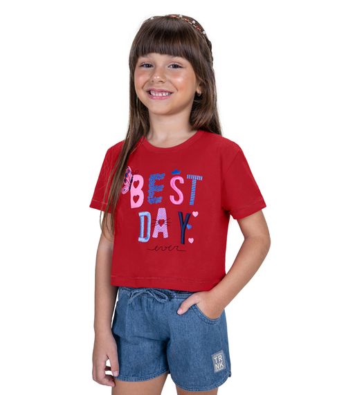 Conjunto Infantil Feminino Best Day Trick Nick Vermelho