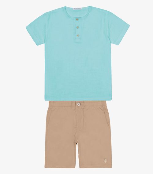 Conjunto Infantil Camisa Com Bermuda Trick Nick Azul