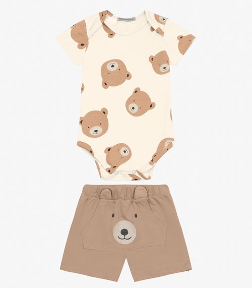 Conjunto Body com Bermuda Masculino Trick Nick Off White