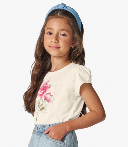 Conjunto Blusa Com Shorts Infantil Trick Nick Bege