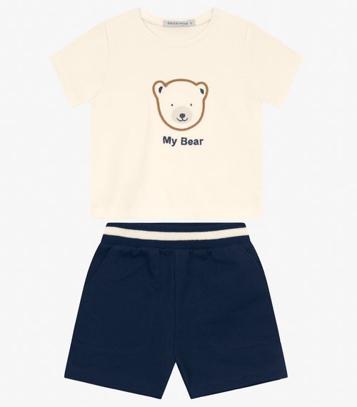 Conjunto Camiseta com Bermuda Masculino Trick Nick Off White