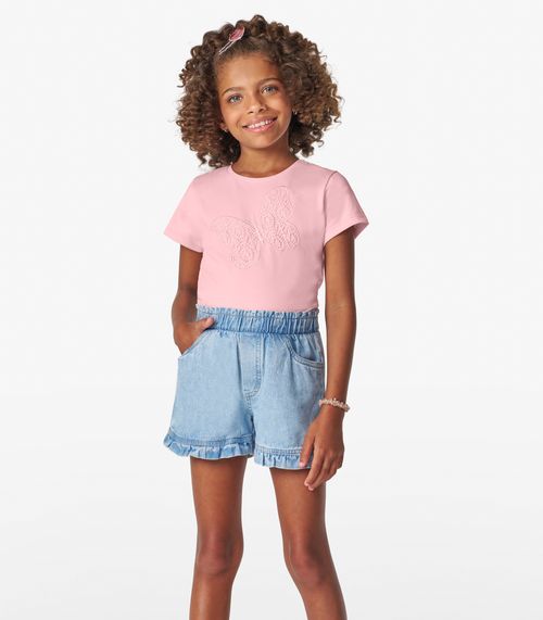 Blusa feminina em Cotton Leve Trick Nick Rosa
