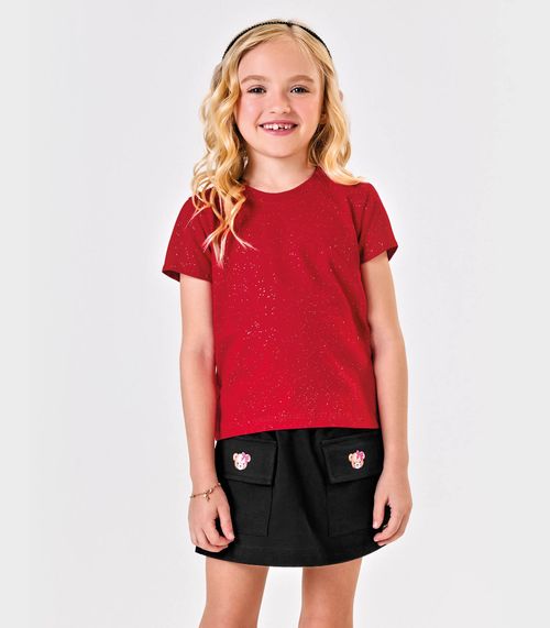 Blusa Infantil Cotton Glitter Trick Nick Vermelho