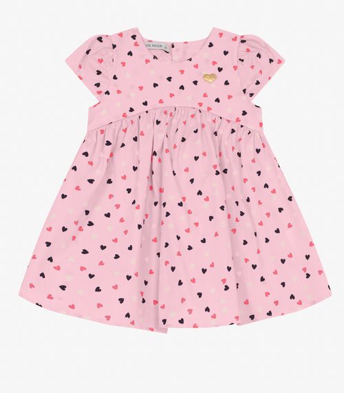 Vestido Infantil em Popeline Trick Nick Rosa