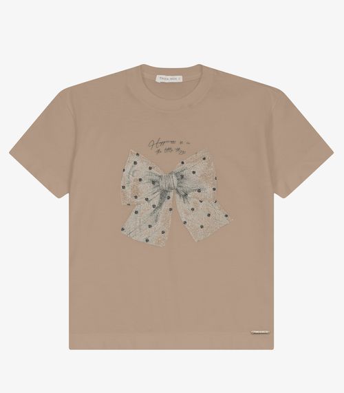 Camiseta feminina em Meia Malha Trick Nick Marrom