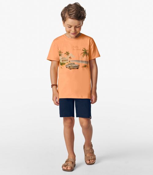 Camiseta Masculina em Meia Malha Trick Nick Laranja
