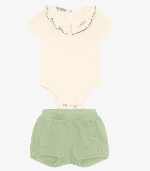 Conjunto Body e Calcinha em Cotton Leve Trick Nick Verde