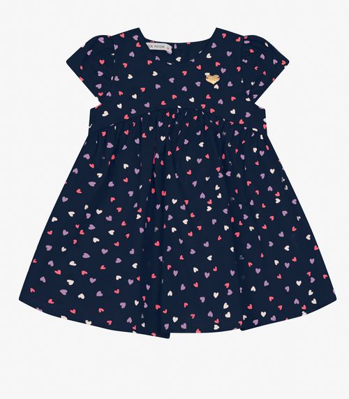 Vestido Infantil em Popeline Trick Nick Azul