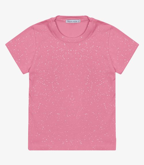 Blusa Infantil Cotton Glitter Trick Nick Rosa