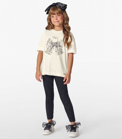 Legging Infantil Cotton Glitter Trick Nick Preto