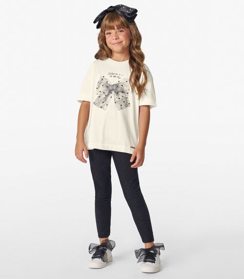 Legging Infantil Cotton Glitter Trick Nick Preto