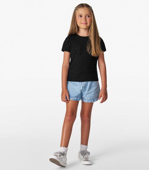 Blusa Infantil Cotton Glitter Trick Nick Preto