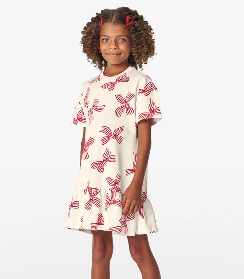Vestido Infantil em Moletinho Trick Nick Off White