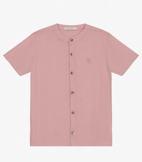 Camisa Masculina em Viscose Sarjada Trick Nick Rosa