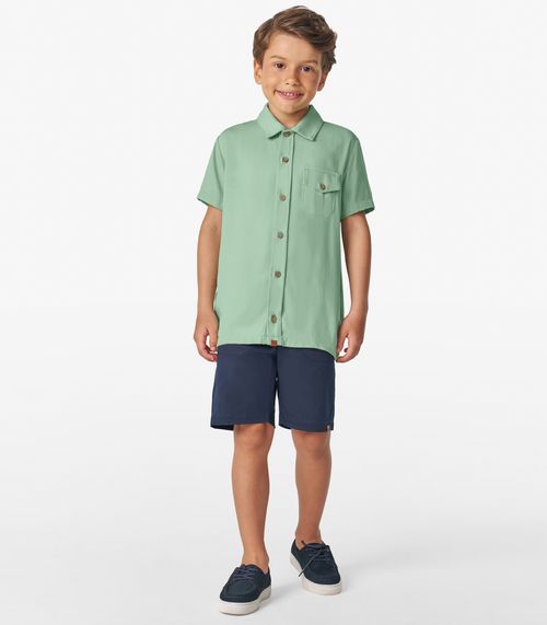 Camisa Infantil em Viscose Dobby Trick Nick Verde