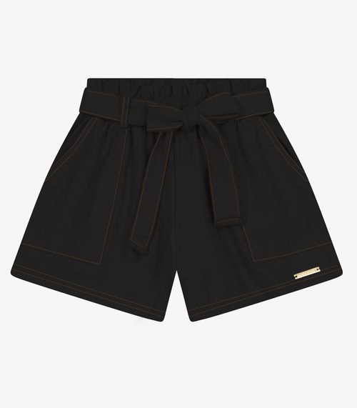 Shorts Infantil em Moletinho Denim Trick Nick Preto