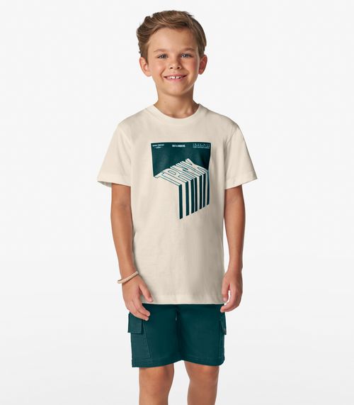 Conjunto Masculino Camiseta com Bermuda Trick Nick Off White