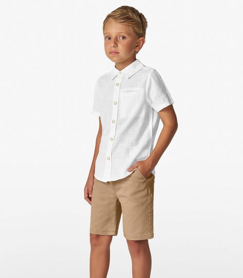 Conjunto Masculino Camisa com Bermuda Trick Nick Branco