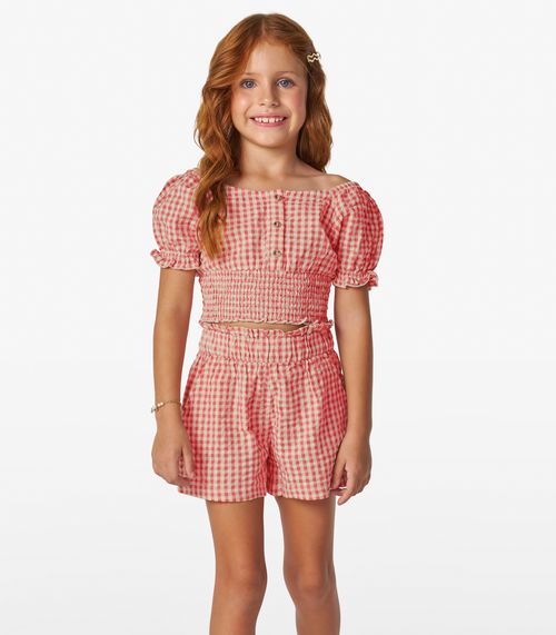 Conjunto Feminino Blusa com Shorts Trick Nick Laranja