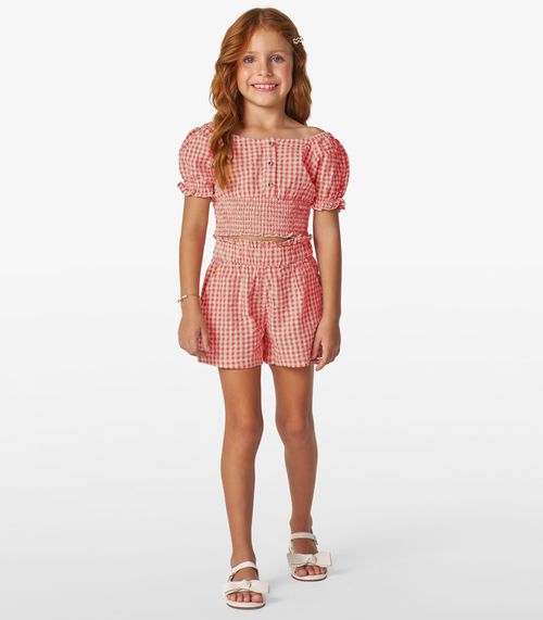 Conjunto Feminino Blusa com Shorts Trick Nick Laranja