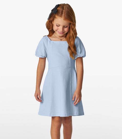 Vestido Infantil em Moletinho Denim Trick Nick Azul