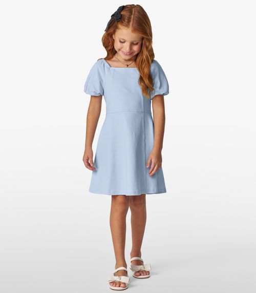 Vestido Infantil em Moletinho Denim Trick Nick Azul
