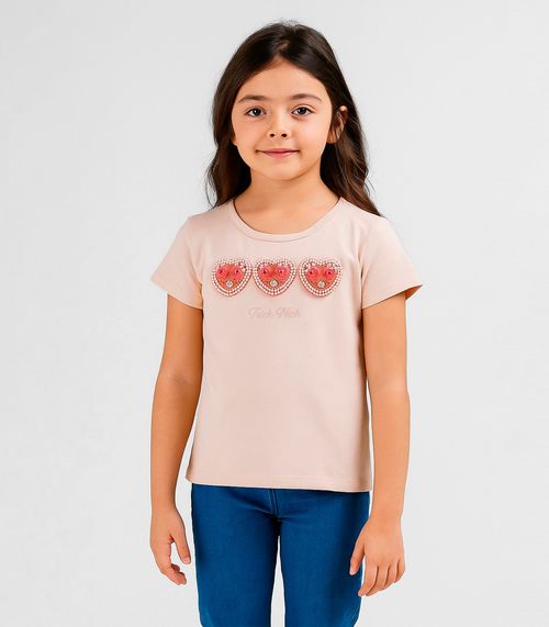 Blusa Infantil Manga Curta Trick Nick Rosa
