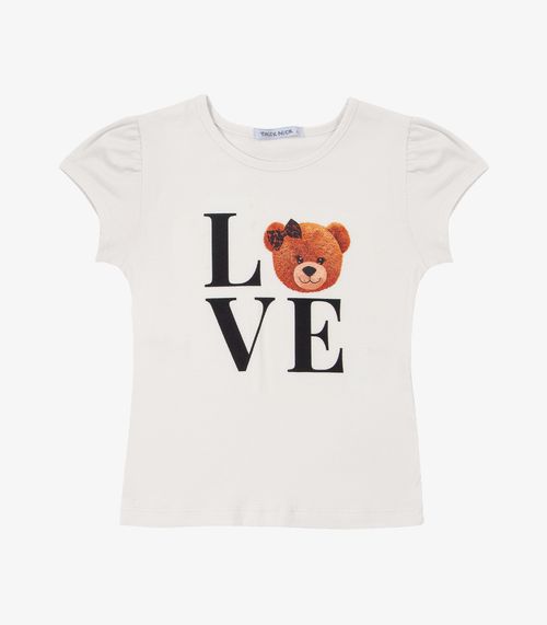 Blusa Infantil Feminina em Cotton Leve Trick Nick Bege