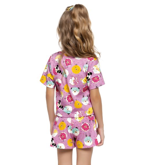 Conjunto Pijama Infantil Donnuts Trick Nick Rosa