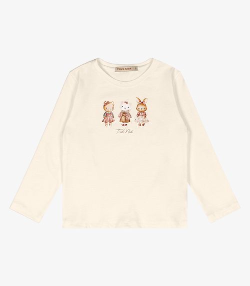 Blusa Infantil Manga Longa Trick Nick Bege